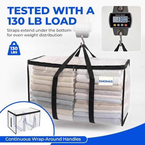 6 Pack Clear Moving Bags, Heavy Duty, Extra Large with Handles - Image 4
