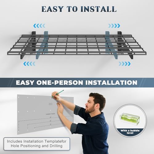 Jusgym 4 Pack Garage Shelving Wall Mounted, 1.5x4ft, 1400LB Heavy Load - Image 5