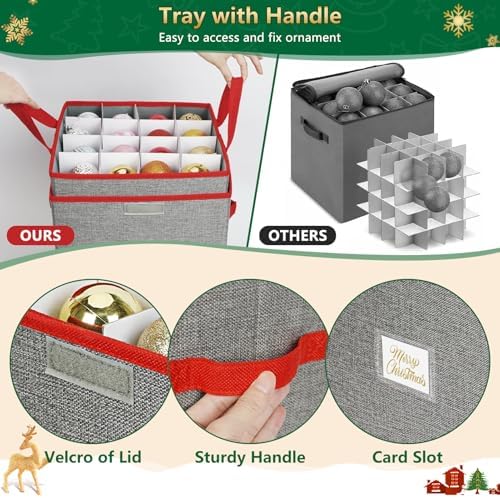 Christmas Ornament Storage Box Holds Up to 3 inch 64 Xmas Balls - Image 5