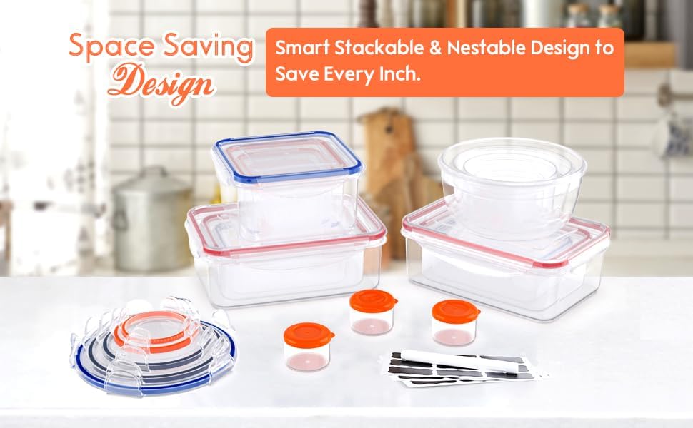 RockBerry 40 PCS Food Storage Containers with Lids (20 Boxes-20 Lids) - Image 4