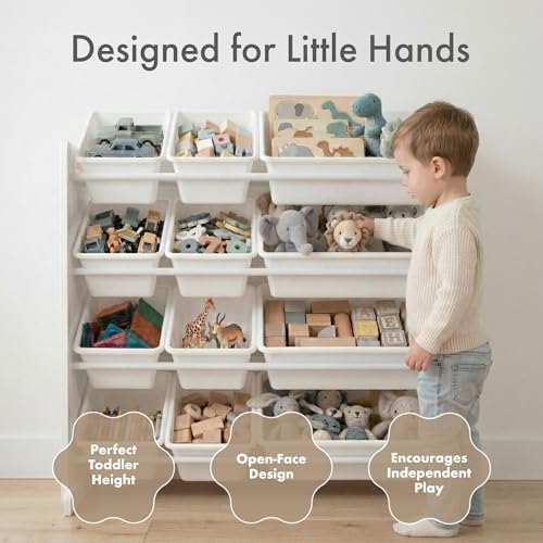 Humble Crew Kids Toy Organizer with 12 Bins, 4 Tier Storage for Playroom - Image 3