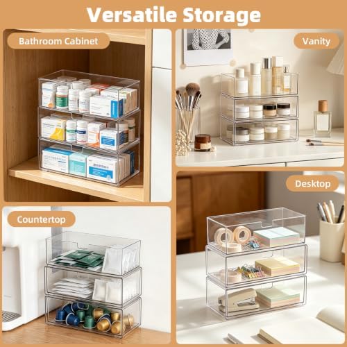 Stackable Medicine Cabinet Organizer for Bathroom, 3 Pack - Image 7