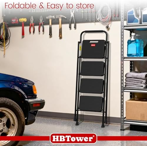 HBTower Step Ladder, 4 Step Ladder Folding Step Stool with Anti-Slip Pedal - Image 6
