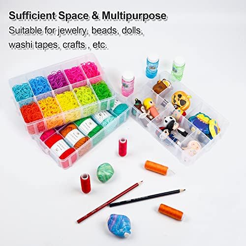 7 Layers Stackable Storage Container, 70 Adjustable Compartments (White) Perfect for Kids Toys, Art Crafts, Jewelry, Supplies, Mini Case & Letter Sticker Included - Image 4