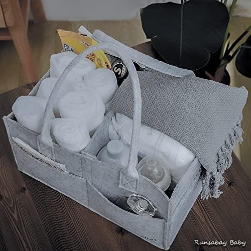 Baby Diaper Caddy Organizer, Portable Baby Essentials Storage Basket Bin for Changing Table,Car Shower Basket for Newborn Boy and Girl, Best Shower Gift for New Mom - Image 5