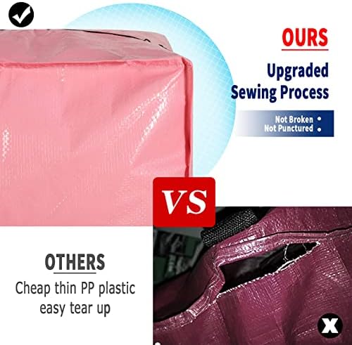 Heavy Duty Extra Large Moving Bags with Extra Long Handles -Includes Backpack Straps - Easy Storage For Space Saving (Mixed Color-6 Bag) - Image 4