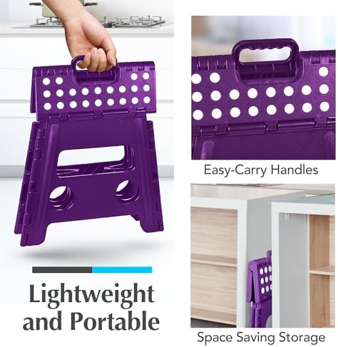 Handy Laundry Folding Step Stool 13 Inch, Purple, Non-Slip Holds 300 lbs - Image 6