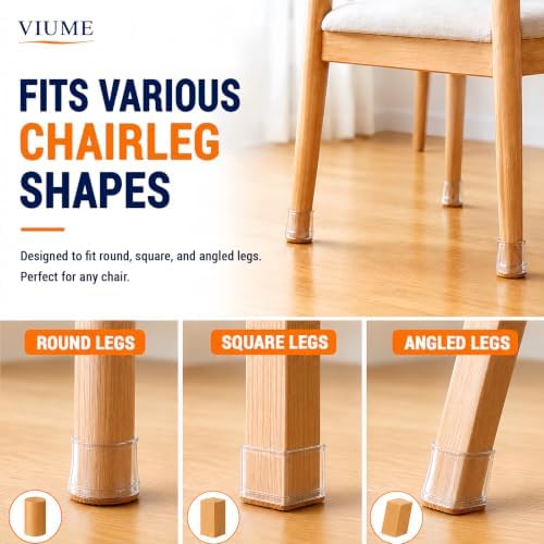 VIUME 24 Pcs Chair Leg Floor Protectors for Hardwood Floors Round - Image 5