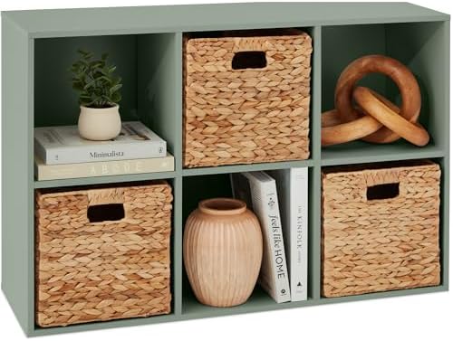 Best Choice Products Kids Bookcase 6-Cube Storage Organizer, 11in Shelf Opening, Bookshelf, Toy Storage, Customizable w/ 3 Removable Back Panels – Sage by BestChoiceProducts