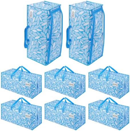 VENO 8 Pack Heavy Duty Moving Bags with Backpack Straps, Zippers & Handles, Extra Large Packing Bags for College Dorm Essentials, Moving Supplies Alternative to Cardboard Moving Boxes by Veno