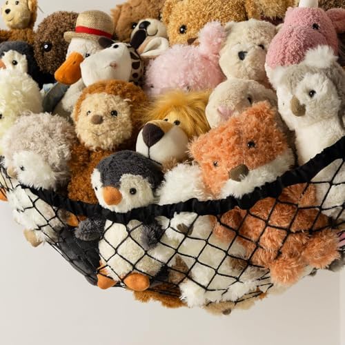 Stuffed Animal Storage Hammock Net Corner - Large Toy Hammock Net for Stuffed Animals Room Decor - Cute Stuff Animal Organizer Holder for Plush Plushie - Kids Baby Nursery Wall Bedroom Home Decor - Image 6