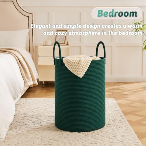 Artfeel Laundry Basket,Woven Cotton Rope Laundry Hamper,100L for Decorative Storage of Dirty Clothes,Toys and Blankets in Bathroom,Baby Room and Living Room - Image 3