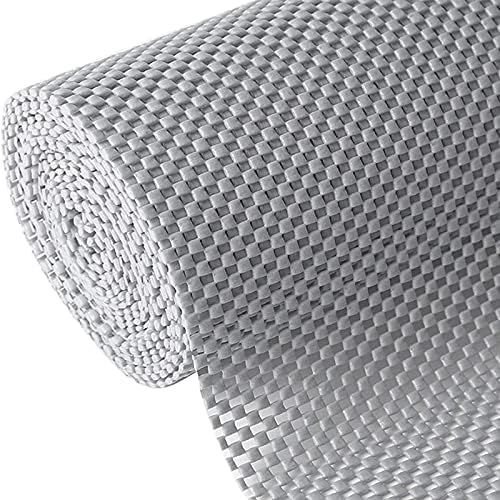 Shelf Liner, Non-Adhesive Roll Drawer Liners 12 Inches x 20 Feet, Non Slip Grip Durable Strong Clean, Shelving Liner for Kitchen cabinets,Storage, Desks, Kitchenware, Tableware, Light Gray by Iwtmm
