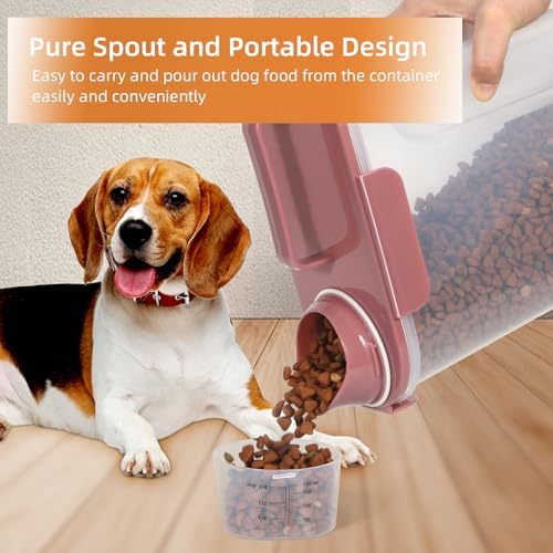 LEAWALK Cat Dog Pet Food Storage Container 5-7Lbs BPA-free (Rose pink, 5L-2pack) - Image 2