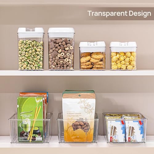 Vtopmart 10 Pack Food Storage Organizer Bins, Clear Plastic, 4 Compartments - Image 4
