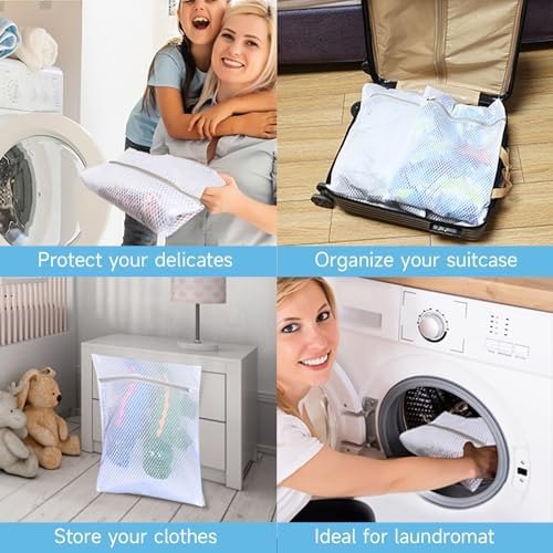GOGOODA Mesh Laundry Bags for Delicates, 5 Set(3 Medium, 2 XL Large) - Image 6