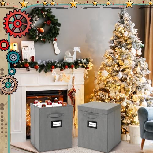 2 Pack 16 Inch Large Christmas Nutcracker Storage Box Hold 18 Nutcrackers Figurine Collectible Storage Box for Holiday Decor Carolers Santa Figure or Nut Cracker Ornaments (Normal,Gray) - Image 5