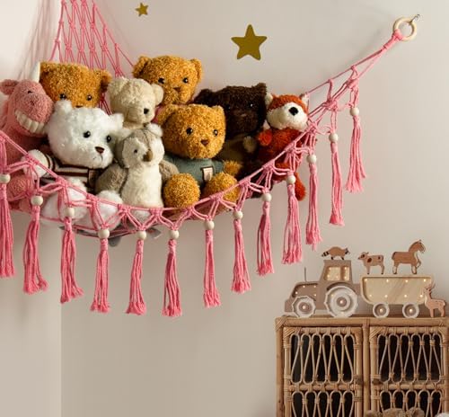 Stuffed Animal Toy Storage Hammock with LED Light,Plushie Net for RoomDecor - Image 6