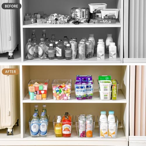 Freebat 12 Pack Pantry Organization and Storage,Clear Plastic Storage Bins - Image 6