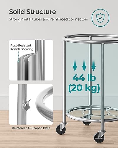 SONGMICS Laundry Basket with Wheels, 29 Gal., Steel Frame, Removable Bag - Image 7