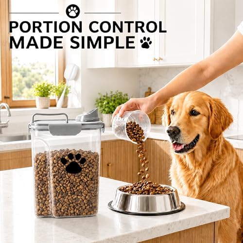 5-7Lbs Airtight Dog Cat Food Storage Container with cleaning brush - Image 4