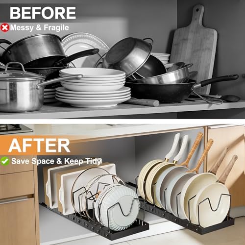 XIAPIA 2 Pack Pull Out Pots and Pans Organizer Under Kitchen Cabinet - Image 5