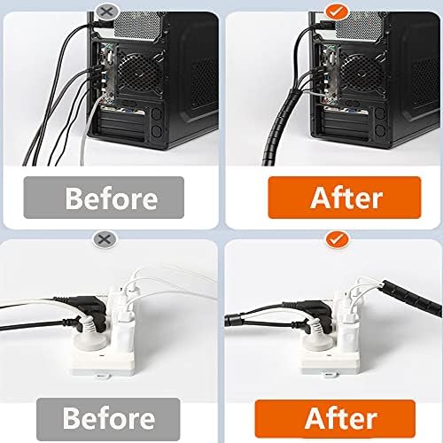 Spiral Cable Wrap -20 Ft 1/2" Cable Management Sleeve Organizer for Computer Cable,Power Cord Audio Video Cable (1/2 Inch-20Ft, White) - Image 7