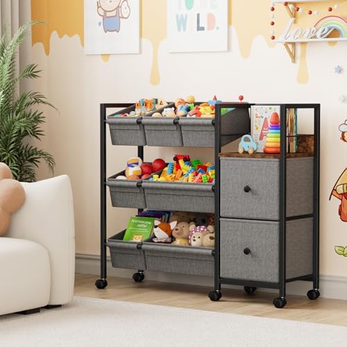 Modanais Kids Toy Organizers and Storage Bins, Black - Image 7
