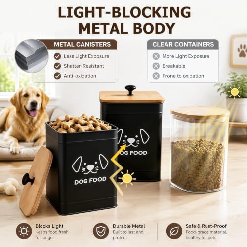Dog Food Storage Container 6.7"W x 9.3"H Airtight Metal Canister - Image 5