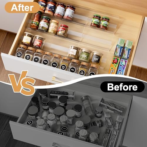 Spice Drawer Organizer Insert, 13"-26" Seasoning Organization, 8 Pcs - Image 2