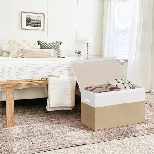 INDRESSME 85L Large Toy Storage Box with Lid Divider Foldable Toy Chest - Image 5