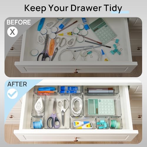 Vtopmart 25 Pack Plastic Drawer Organizers with Non-slip Rubber Pads - Image 2
