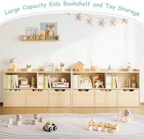 EXPERLAM Solid Wood Kids Toy Storage Organizer with 3 Drawers & 2 Cubes - Image 5