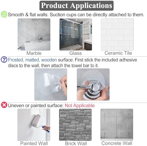 Sneatup Suction Cup Extendable 17-29" Stainless Steel Towel Bar (Brushed Nickel) - Image 6