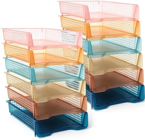 Geetery Turn in Trays Classroom, Clear Boho Color, Set of 12 by Geetery