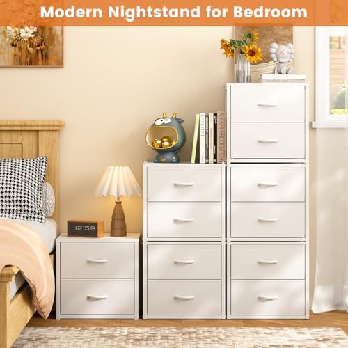 DAOUTIME 3-Pack Stackable Storage Drawers (6 Drawers Total), White Closet Organizer for Clothes, Stackable Drawer Dresser for Closet, Stackable Drawers for Bedroom, Living Room, Pantry, Under Bed - Image 7