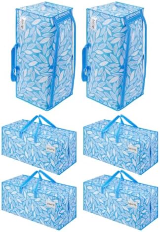 VENO 6 Pack Heavy Duty Moving Bags with Backpack Straps, Zippers & Handles, Extra Large Packing Bags for College Dorm Essentials, Moving Supplies Alternative to Cardboard Moving Boxes by Veno