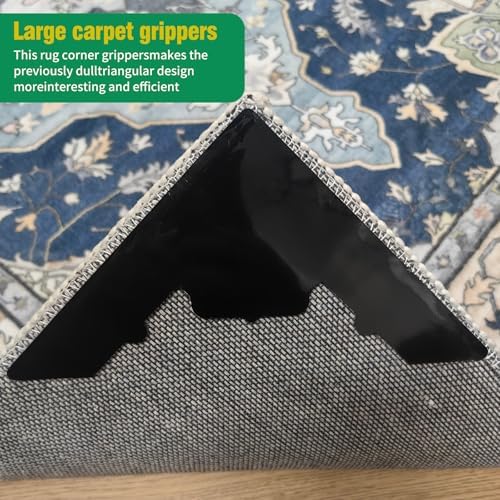 24 Pcs Large Non Slip Rug Pads Carpet Tape for Hardwood & Tile,No Residue - Image 5