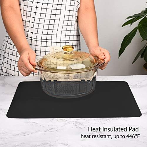 Gartful Silicone Mats for Kitchen Counter, Thicker 0.06", 25 x 17 inches Multipurpose Table Mat, Silicone Pad Desk Work Mat, Nonstick Nonskid Heat-Resistant Pad, Placemat, Black - Image 5