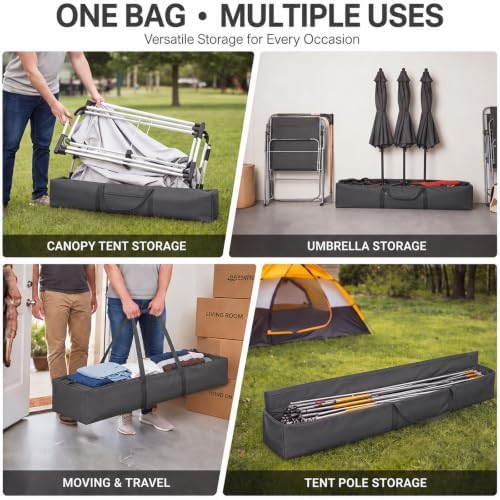 1 Pcs 83 x 16 x 12 Inch, 260 L Large Storage Duffle Bag Gray - Image 6