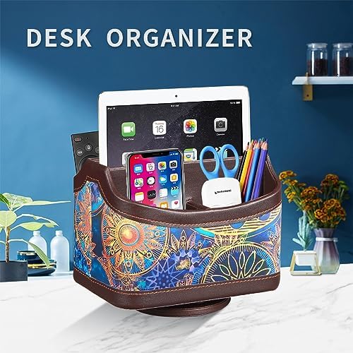 YAPISHI Remote Control Holder,Swivel TV Remotes Caddy for Table,Desk Accessories and Workspace Organizer Controllers/ Art Supplies/ Stationery,Night Stand Organizers and Decorations for Living Room - Image 2