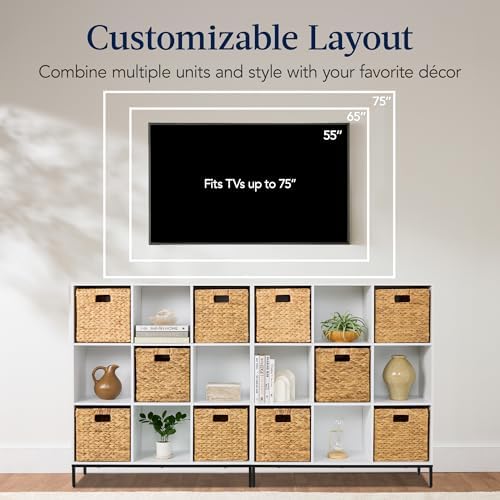 Best Choice Products 9-Cube Bookshelf, 3-Tier Wood Storage Bookcase W/Legs, 11in Shelf Opening, Cube Organizer, Living Room, Office, Nursery - White - Image 5