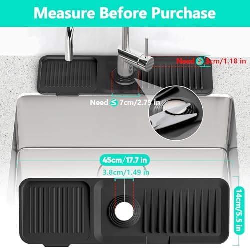 17.7'' Faucet Mat for Kitchen Sink Splash Guard Drain Mat Behind Faucet - Image 3
