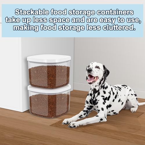 LEAWALK 5 Lbs Airtight Dog Cat Pet Food Storage Container PopTop White - Image 3