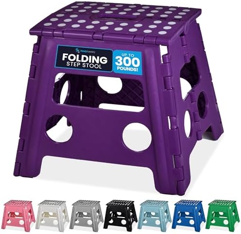 Handy Laundry Folding Step Stool 13 Inch, Purple, Non-Slip Holds 300 lbs by Handy+Laundry