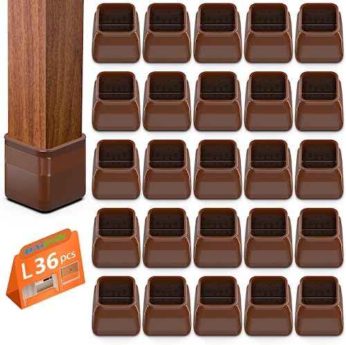 BAIPOK 36Pcs Square Chair Leg Floor Protectors for Hardwoo Floors by BAIPOK