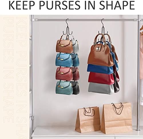 ZEDODIER 2 Pack Purse Hanger, Purse Organizer for Closet, Holds 16 Bags - Image 5