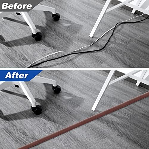 4FT Brown Floor Cord Cover, Soft PVC Cable Protector for Extension Cords - Image 6