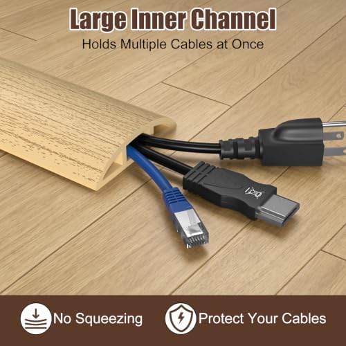 Eapele Floor Cord Cover 10ft (2 Pack) Cord Covers for Wires on Floor, Heavy Duty Extension Cord Cover, Rubber Floor Cable Cover, Prevent Trip Hazard for Sidewalk Home Office Outdoor or Indoor Settings - Image 5