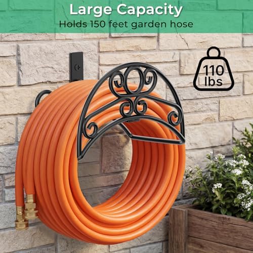TomCare Garden Hose Holder Wall Mount, 150FT Capacity Water Hose Hanger - Image 2